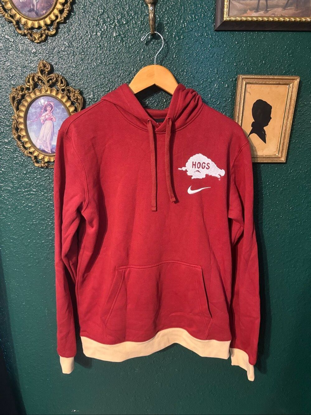 University Of Arkansas Hogs Red Colorblock NWT Nike Hoodie Size Medium